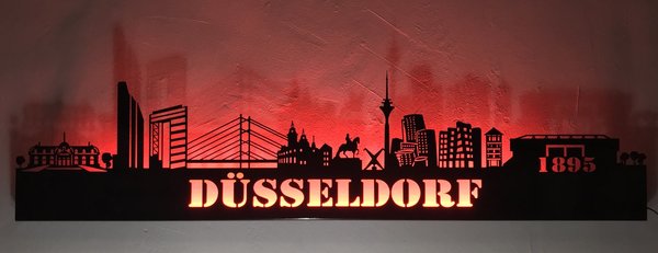 Düsseldorf Wandskyline Farbe schwarz