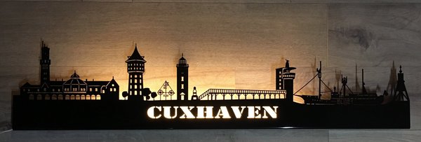 Cuxhaven Wandskyline Farbe schwarz