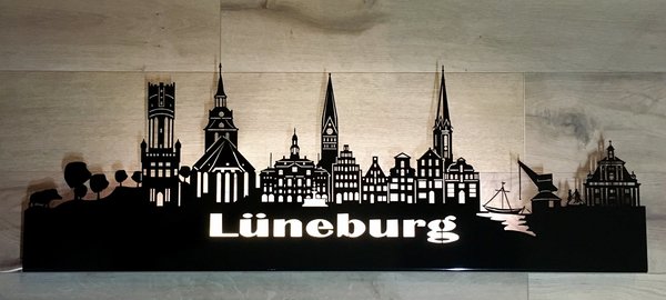 Lüneburg Wandskyline ,Farbe schwarz