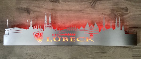 Lübeck Wandskyline aus Edelstahl