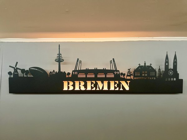 Bremen Wandskyline ,Farbe schwarz